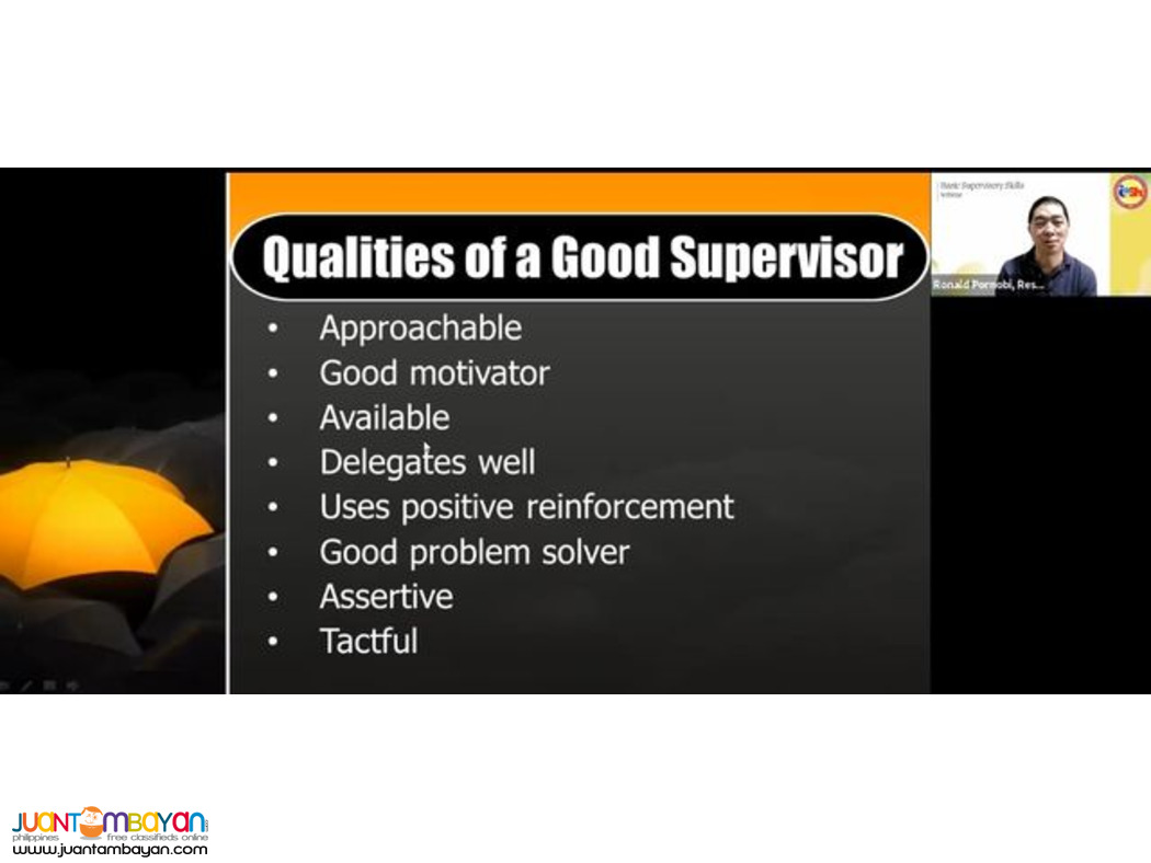 Basic Supervisory Skills Seminar Certificate Online Webinar