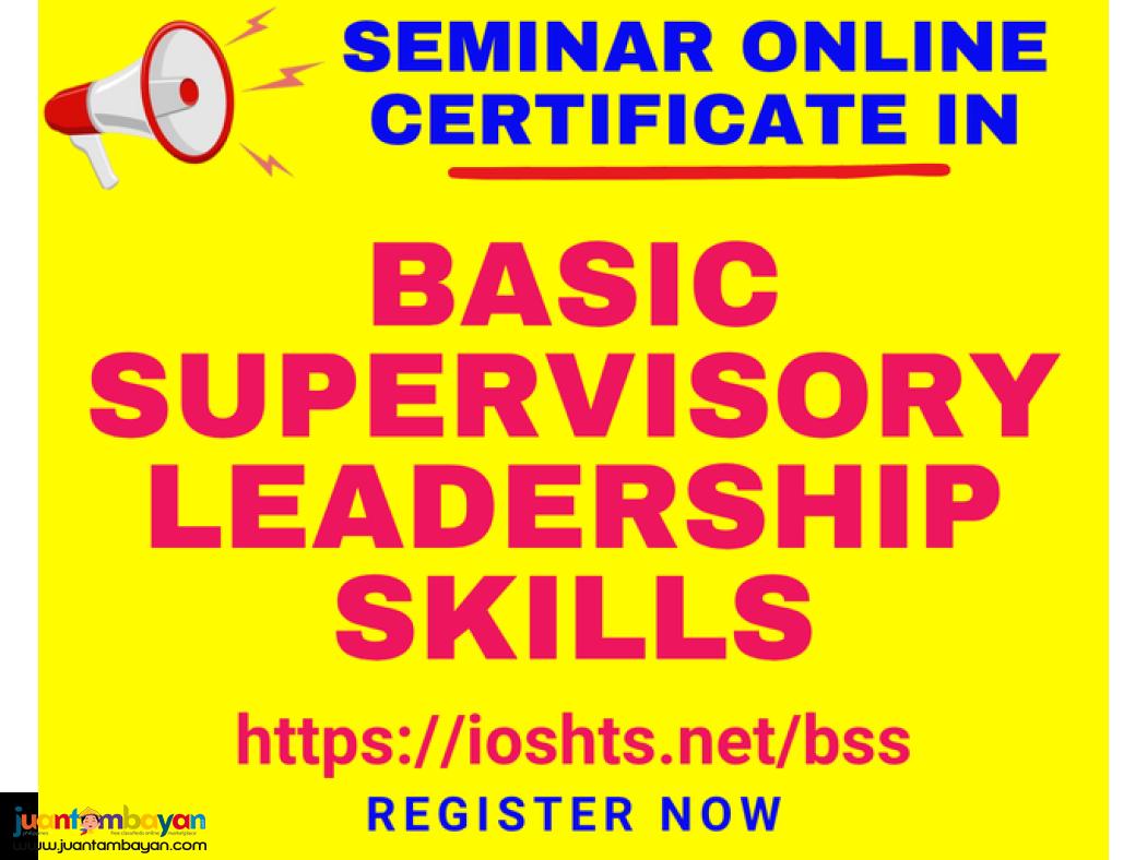 Basic Supervisory Leadership Skills Seminar with Certificate Online