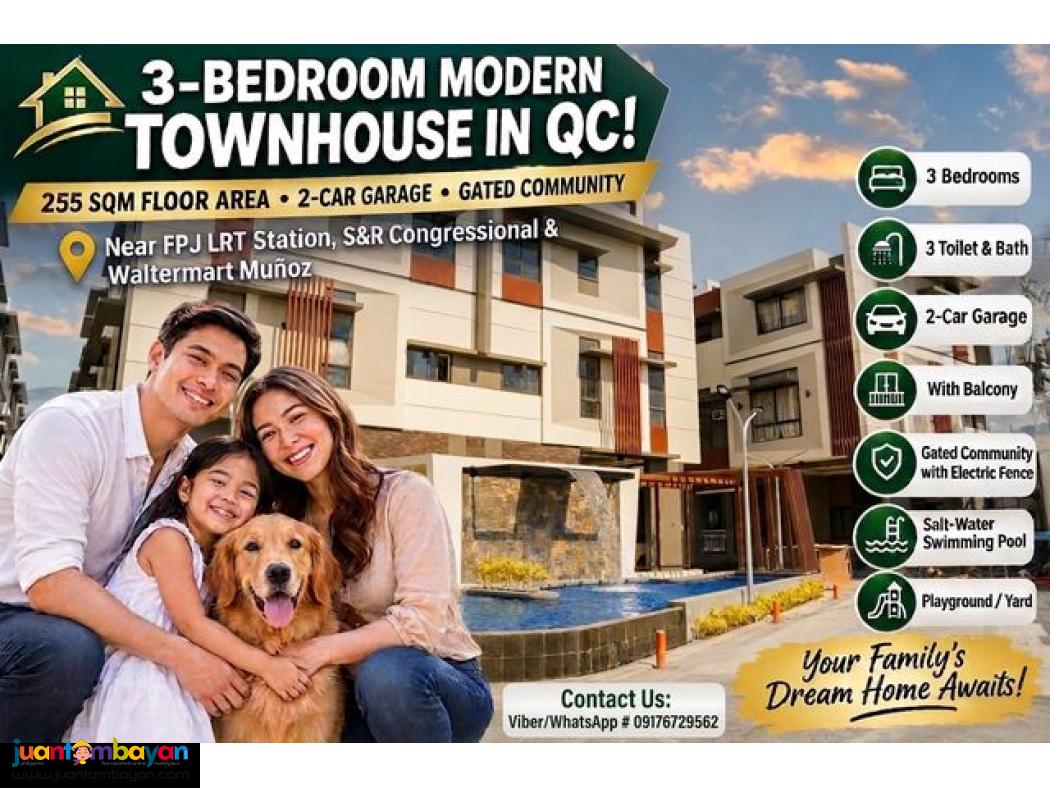 qC 3 BR townhouse for sale minutes to S&R Munoz