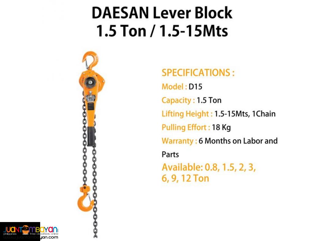 Lever Block  Ratchet Hoist (DAESAN - Made in Korea)