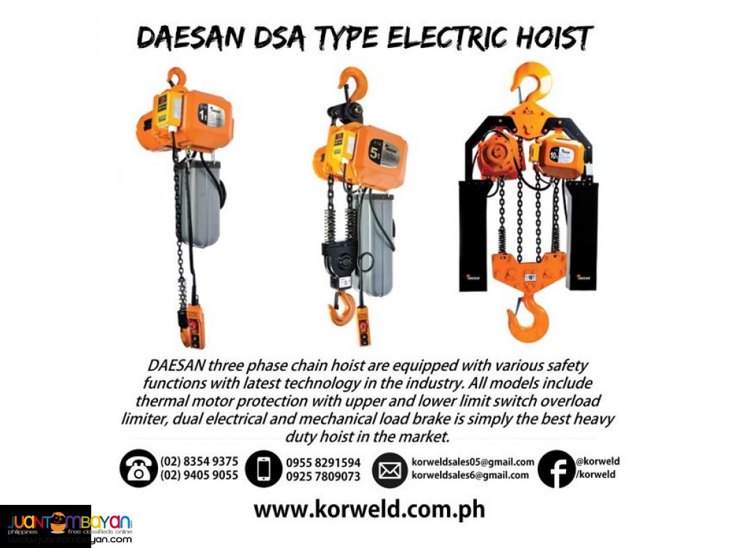 Electric Hoist - Dual Brake (DAESAN - made in Korea)