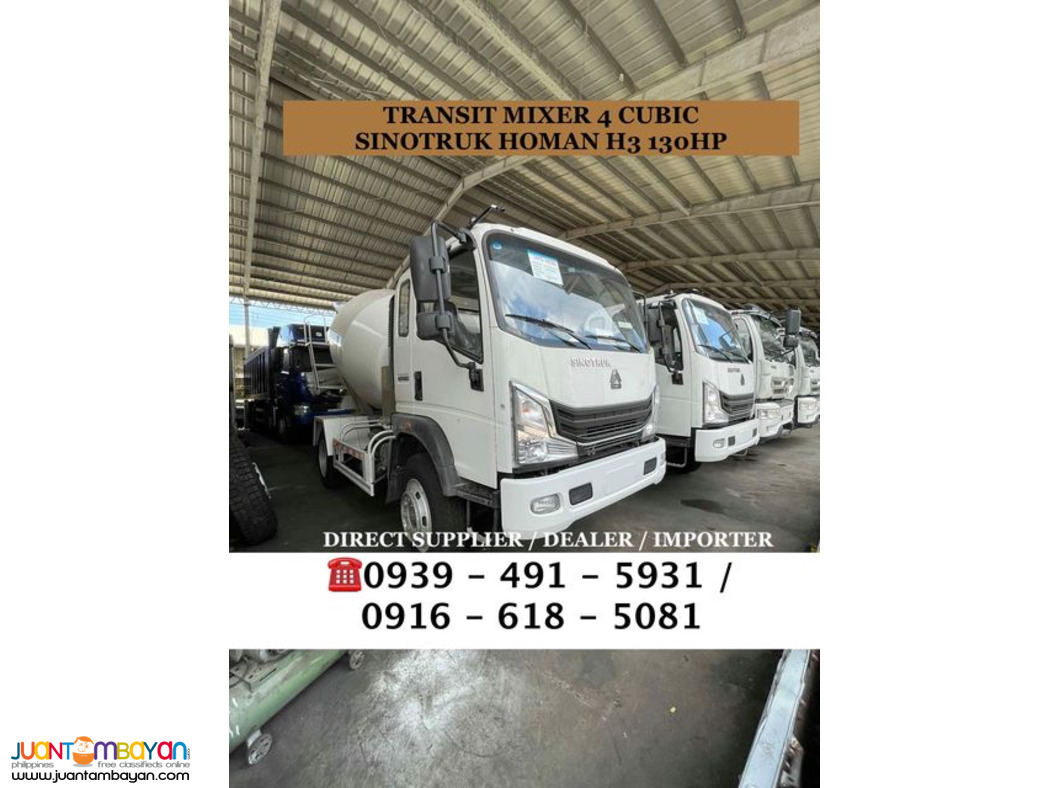 6-wheeler Concrete Mixer / Transit Mixer Sinotruk Homan H5 