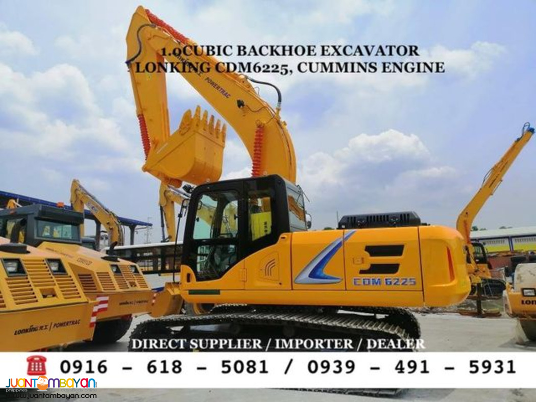 1.1cubic Backhoe excavator Cummins Engine Lonking CDM6225 