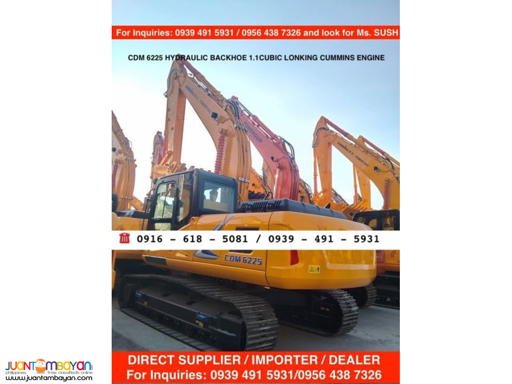 1.1cubic Backhoe excavator Cummins Engine Lonking CDM6225 