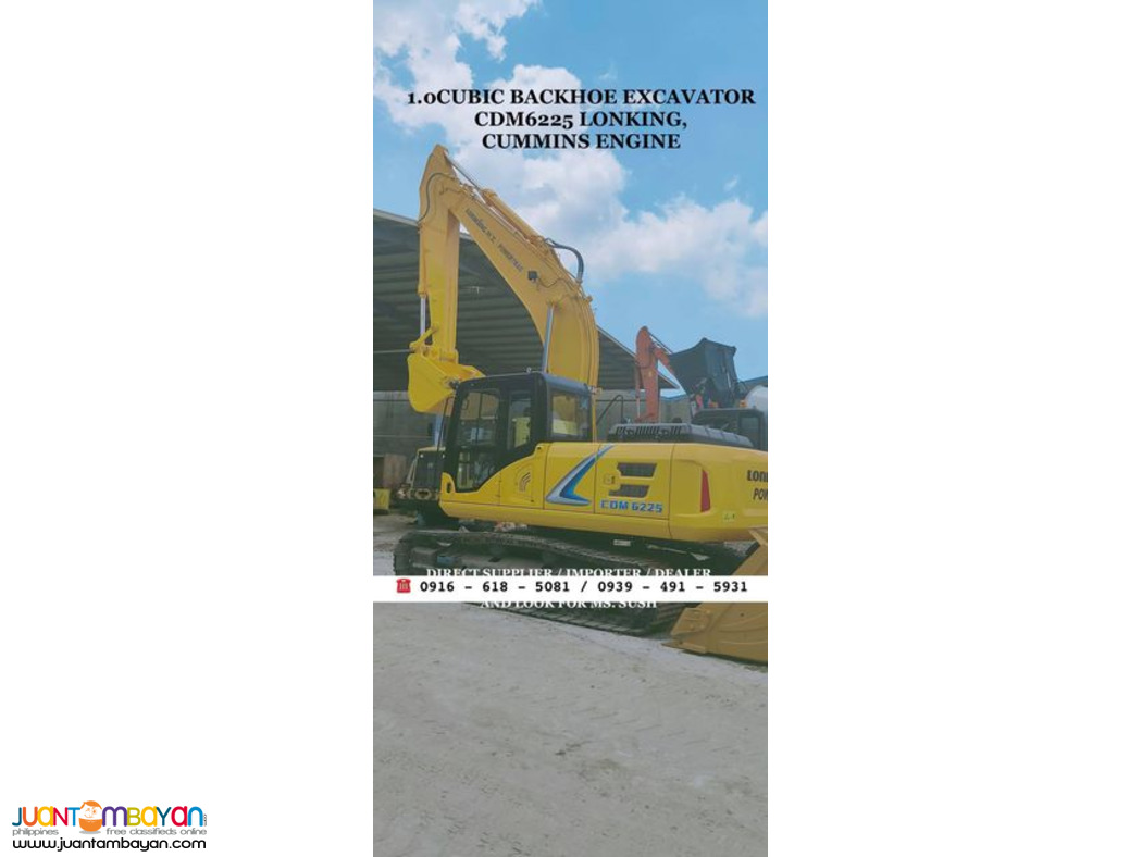 1.1cubic Backhoe excavator Cummins Engine Lonking CDM6225 