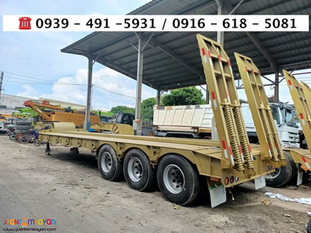 FLAT LOWBED TRAILER TRI-AXLE 32FT, 60TONS 