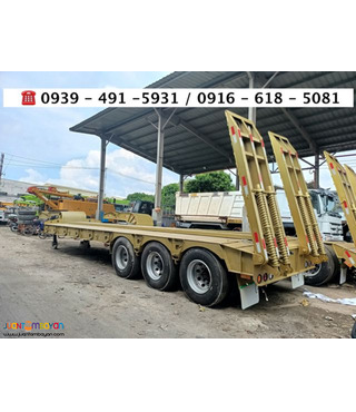 FLAT LOWBED TRAILER TRI-AXLE 32FT, 60TONS 