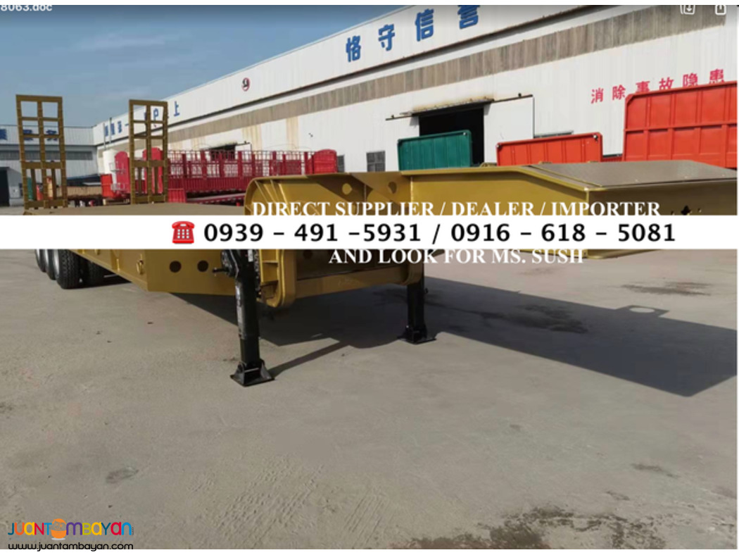 FLAT LOWBED TRAILER TRI-AXLE 32FT, 60TONS 