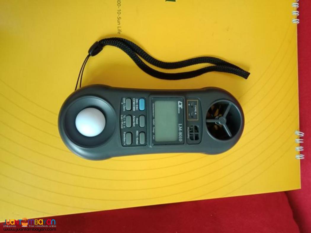 Environment Meter, Anemometer, Airflow Meter, Light Meter, LM-8010