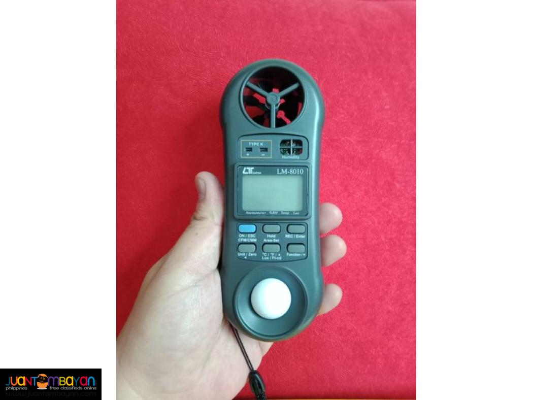 Environment Meter, Anemometer, Airflow Meter, Light Meter, LM-8010