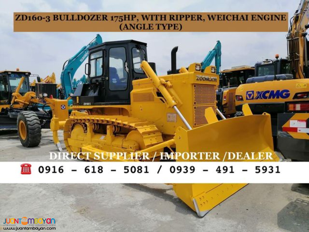 ZD160-3 ZOOMLION 175HP BULLDOZER WITH RIPPER ANGLE TYPE
