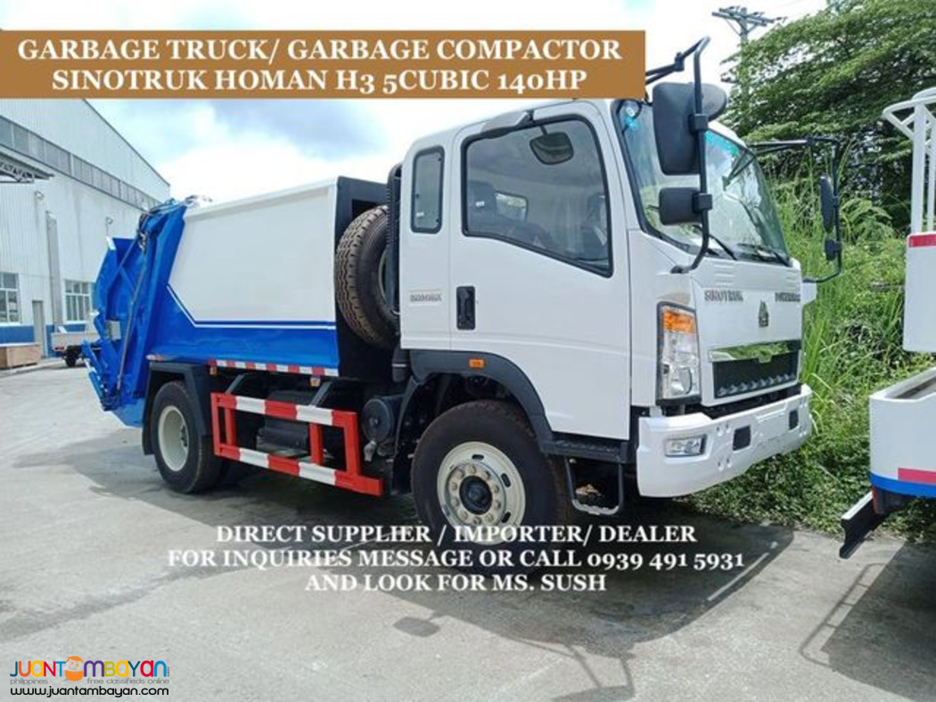 5CUBIC 6-WHEELER GARBAGE COMPACTOR SINOTRUK HOMAN H3