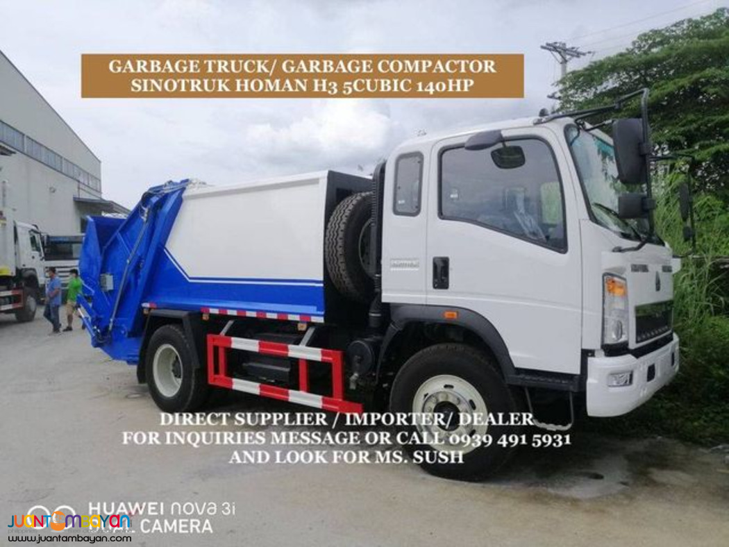 5CUBIC 6-WHEELER GARBAGE COMPACTOR SINOTRUK HOMAN H3