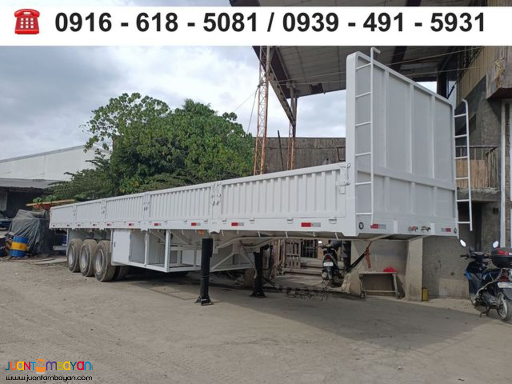 12-Wheeler Highbed / flatbed Trailer with 1.5ft sidings 