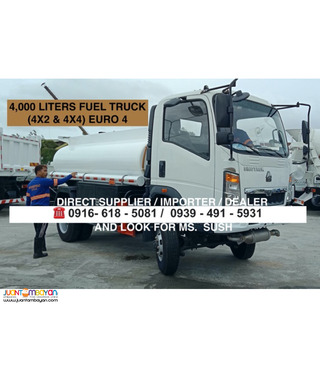 4,000 Liters Fuel truck 4x2 & 4x4 6-wheeler sinotruk homan h3