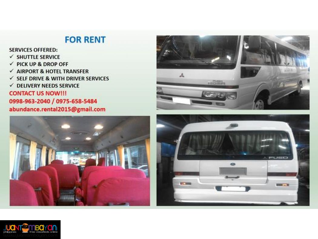 abundance car rental! book now! 09989632040 