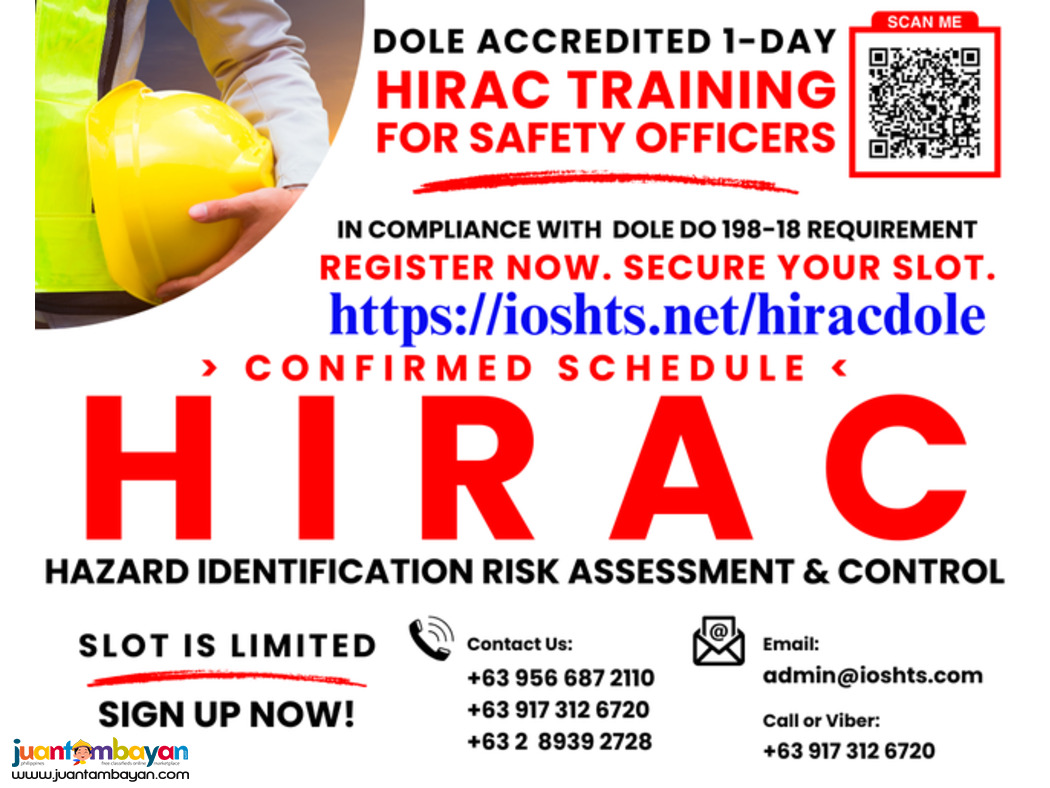 HIRAC Training Online Safety Officer Training DOLE SO3 SO2 SO1