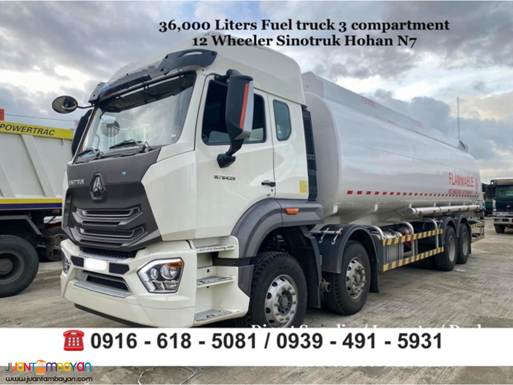 36,000 Liters 12-wheeler fuel truck 3 compartment Sinotruk Howo N7