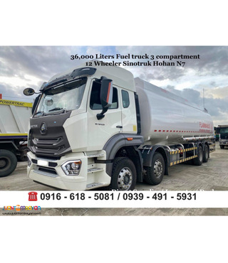 36,000 Liters 12-wheeler fuel truck 3 compartment Sinotruk Howo N7