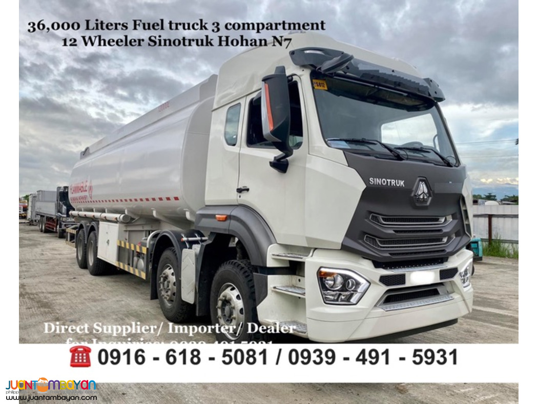 36,000 Liters 12-wheeler fuel truck 3 compartment Sinotruk Howo N7