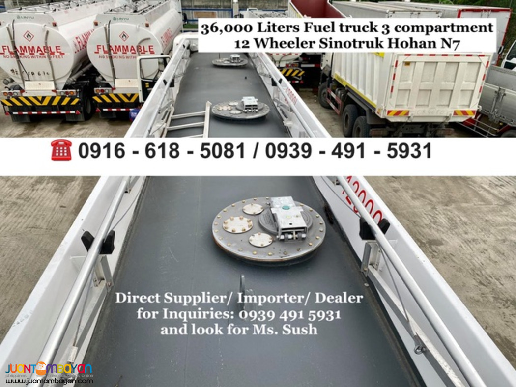 36,000 Liters 12-wheeler fuel truck 3 compartment Sinotruk Howo N7