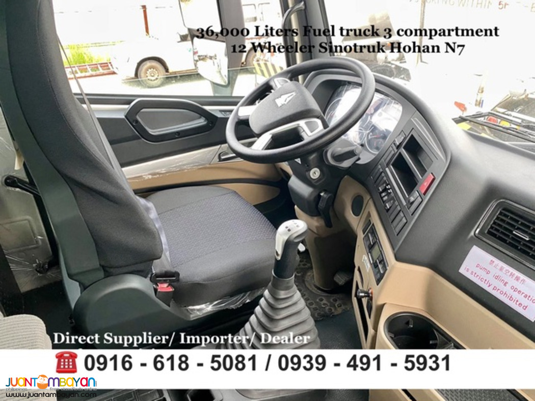 36,000 Liters 12-wheeler fuel truck 3 compartment Sinotruk Howo N7