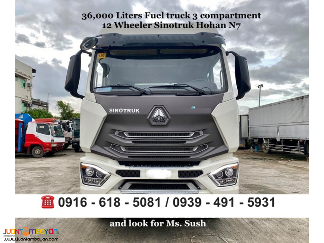 36,000 Liters 12-wheeler fuel truck 3 compartment Sinotruk Howo N7