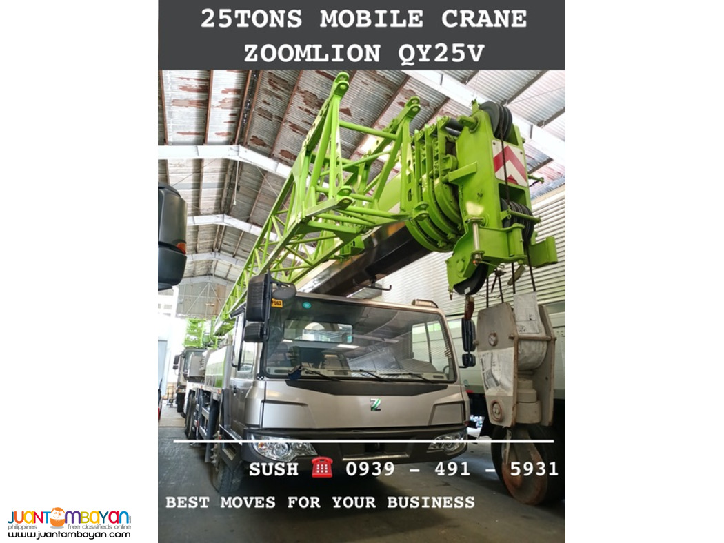 25tons 10-wheeler telescopic truck mounted mobile crane zoomlion