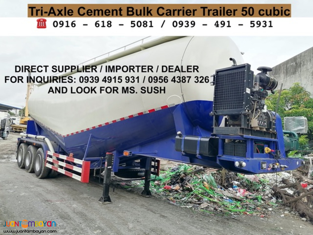 Cement BULK Carrier 50cbm tri axle 12-wheeler brand new for sale