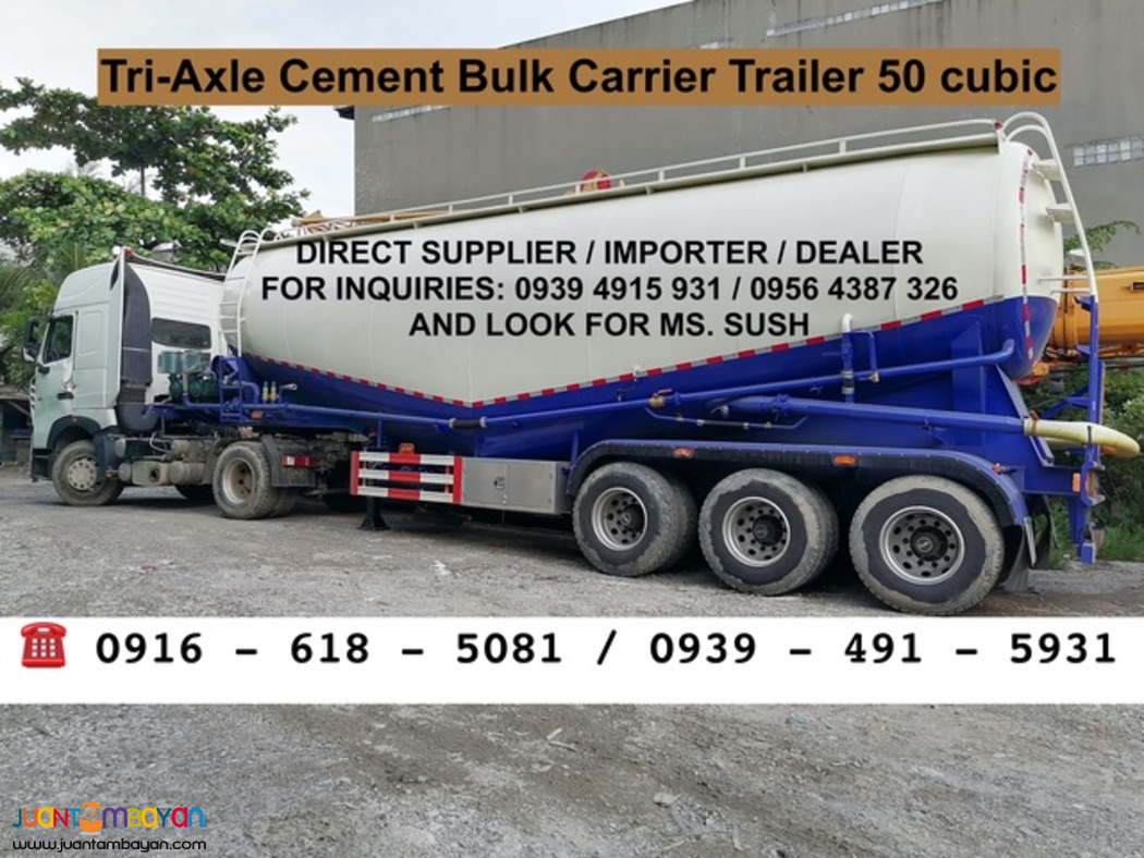 Cement BULK Carrier 50cbm tri axle 12-wheeler brand new for sale