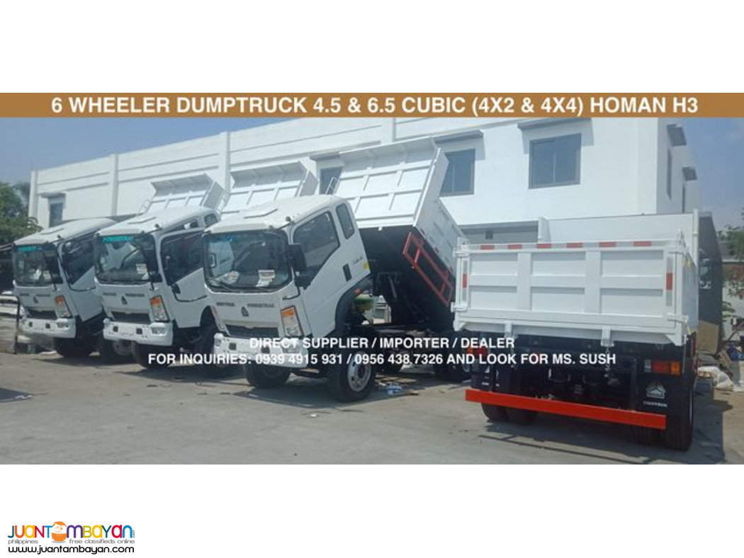 6 WHEELER 4.5 CUBIC DUMPTRUCK SINOTRUK HOMAN H3 4X2 & 4X4