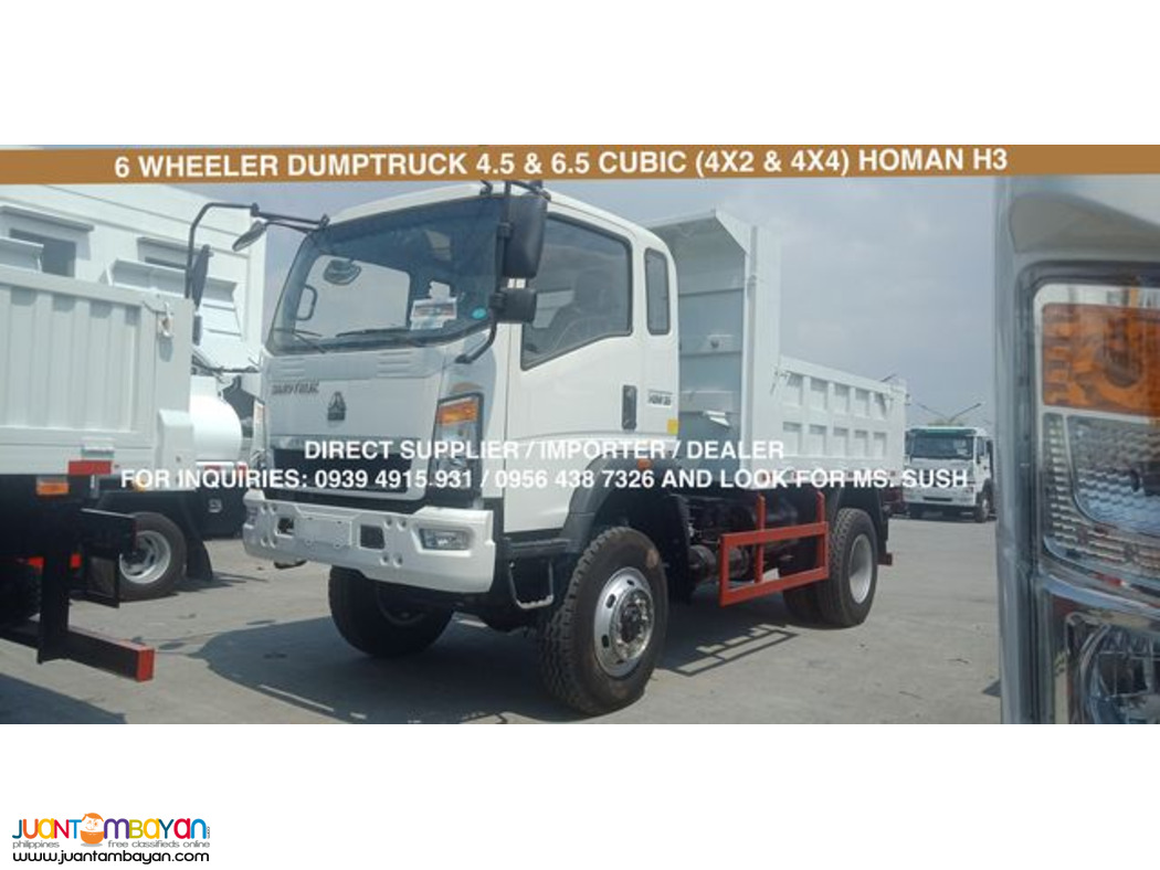 6 WHEELER 4.5 CUBIC DUMPTRUCK SINOTRUK HOMAN H3 4X2 & 4X4