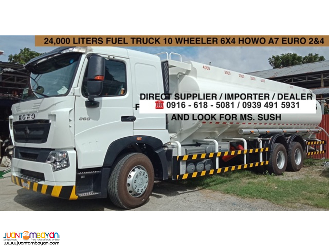 24,000 Liters Fuel truck 10-wheeler sinotruk howo a7 euro 2 & 4