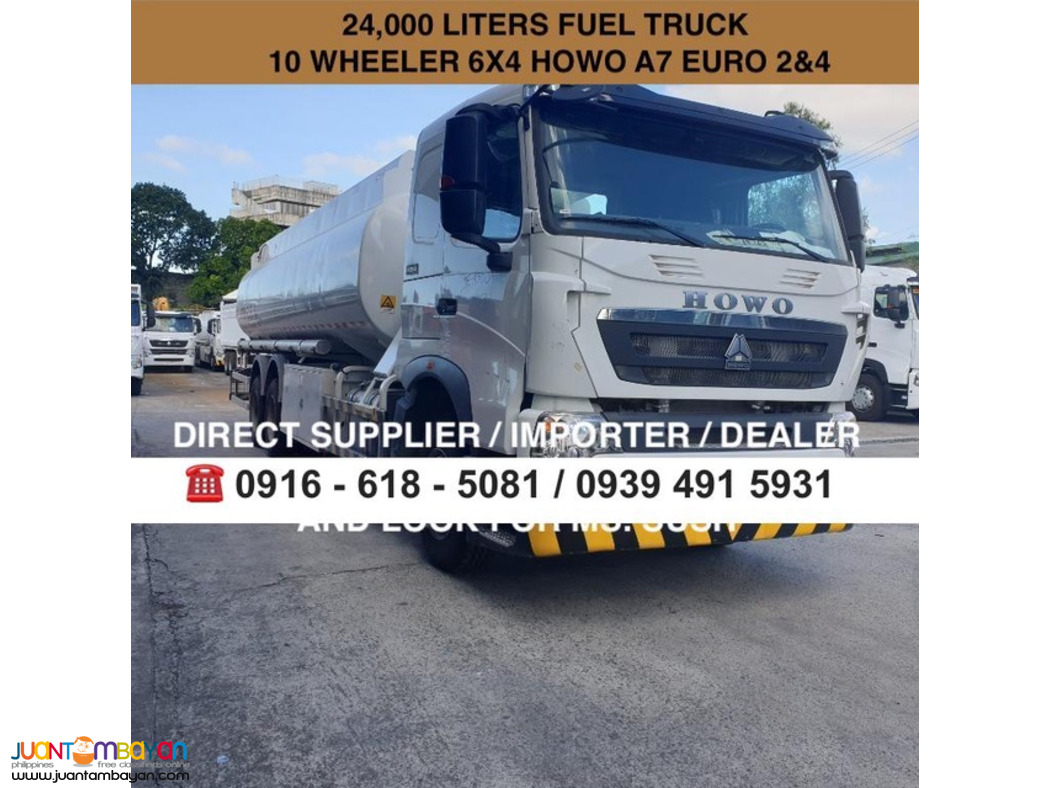 24,000 Liters Fuel truck 10-wheeler sinotruk howo a7 euro 2 & 4