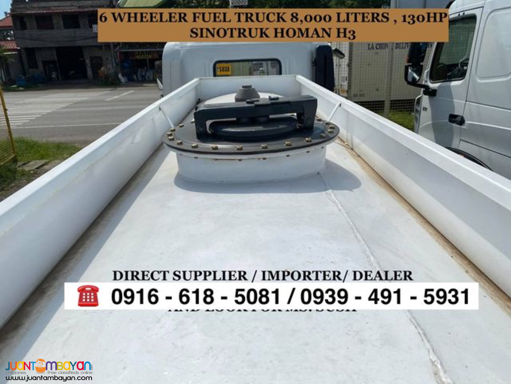 6-wheeler 8,000 Liters & 10,000 Liters Fuel Truck 4x4 Homan H5