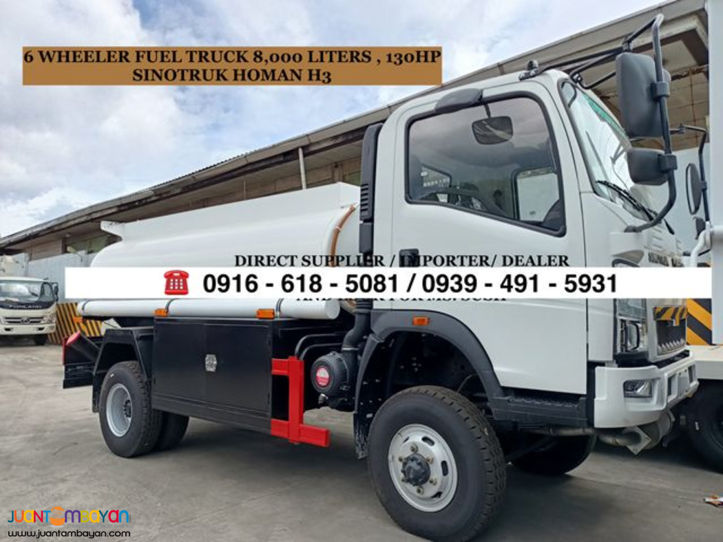 6-wheeler 8,000 Liters & 10,000 Liters Fuel Truck 4x4 Homan H5
