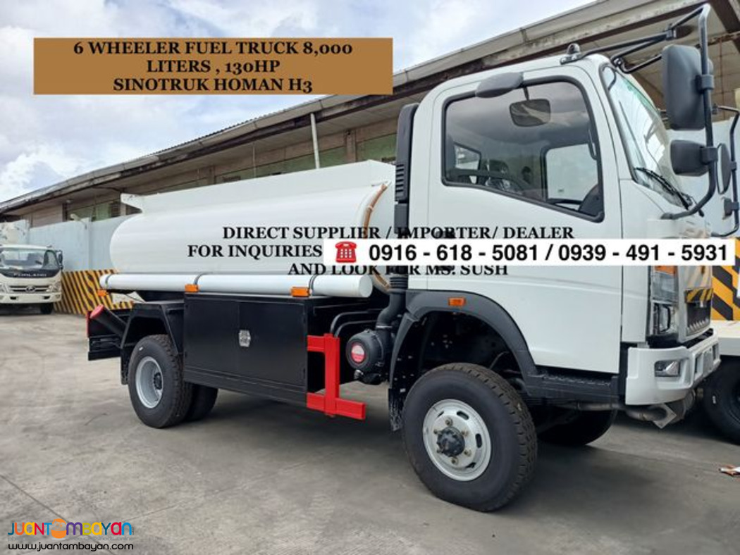 6-wheeler 8,000 Liters & 10,000 Liters Fuel Truck 4x4 Homan H5