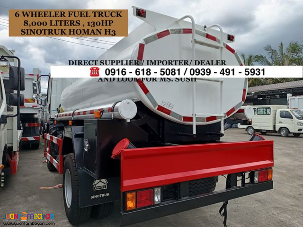6-wheeler 8,000 Liters & 10,000 Liters Fuel Truck 4x4 Homan H5