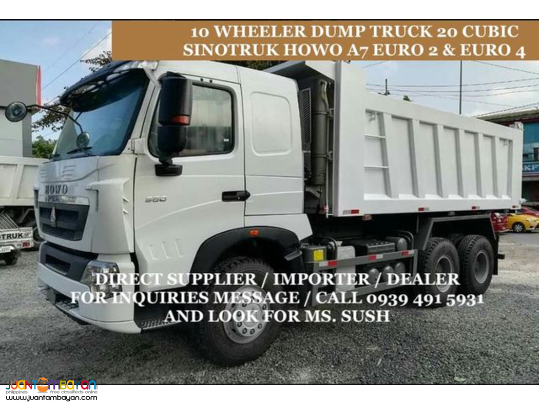 10 WHEELER 20 CUBIC DUMPTRUCK SINOTRUK HOWO A7 EURO 2 & 4