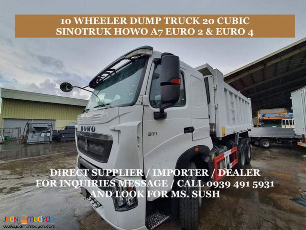 10 WHEELER 20 CUBIC DUMPTRUCK SINOTRUK HOWO A7 EURO 2 & 4