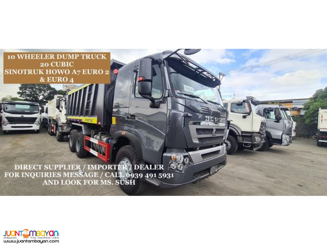 10 WHEELER 20 CUBIC DUMPTRUCK SINOTRUK HOWO A7 EURO 2 & 4
