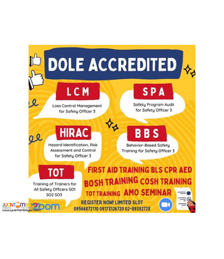 BOSH COSH SO3 SO2 SO1 Training DOLE Accredited PCAB AMO STE