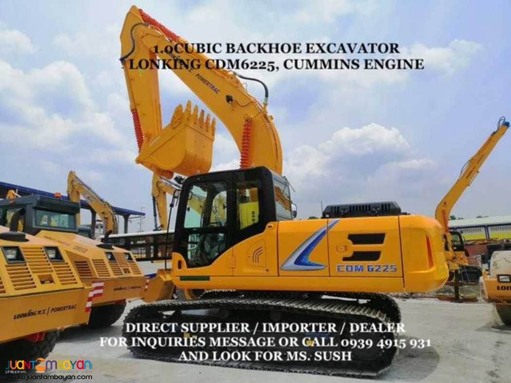 1.0cubic CDM6225 lonking backhoe excavator Cummins engine