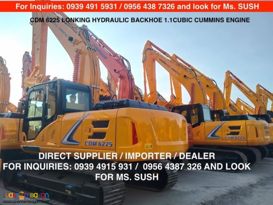 1.0cubic CDM6225 lonking backhoe excavator Cummins engine