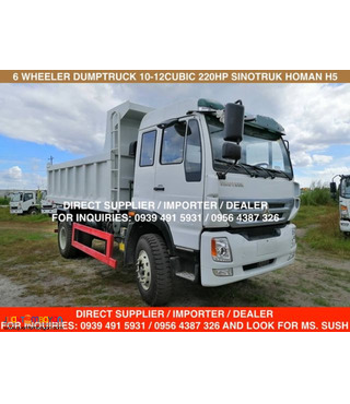 6 wheeler 10cubic and 12 cubic dump truck sinotruk homan h5