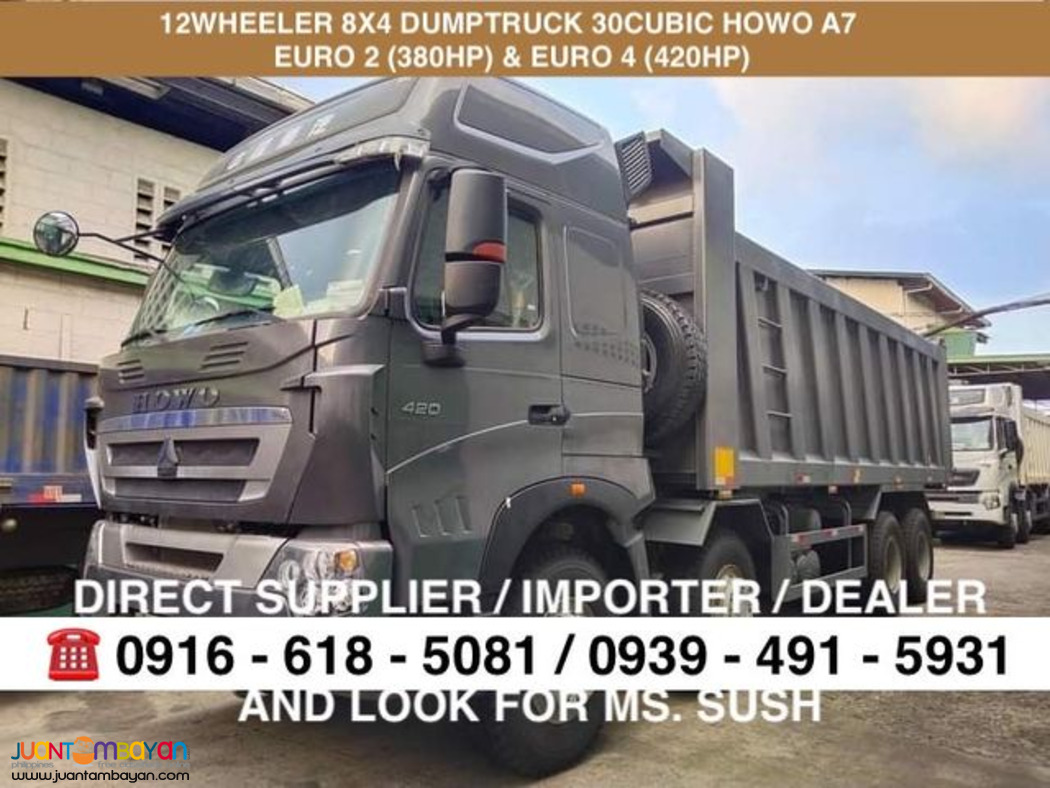 12 wheeler 30 cubic dump truck sinotruk howo a7/t7 euro 2 & euro 4