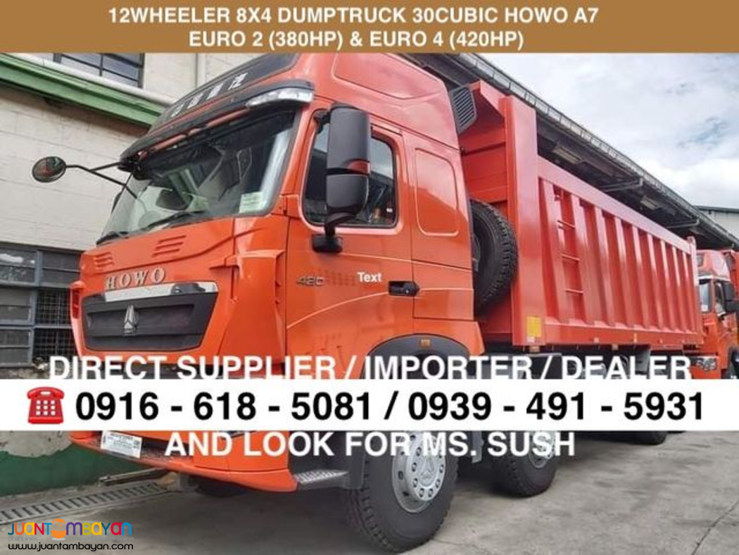 12 wheeler 30 cubic dump truck sinotruk howo a7/t7 euro 2 & euro 4