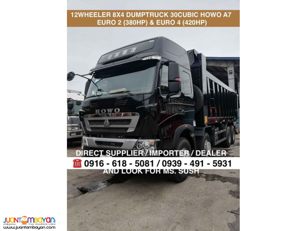 12 wheeler 30 cubic dump truck sinotruk howo a7/t7 euro 2 & euro 4