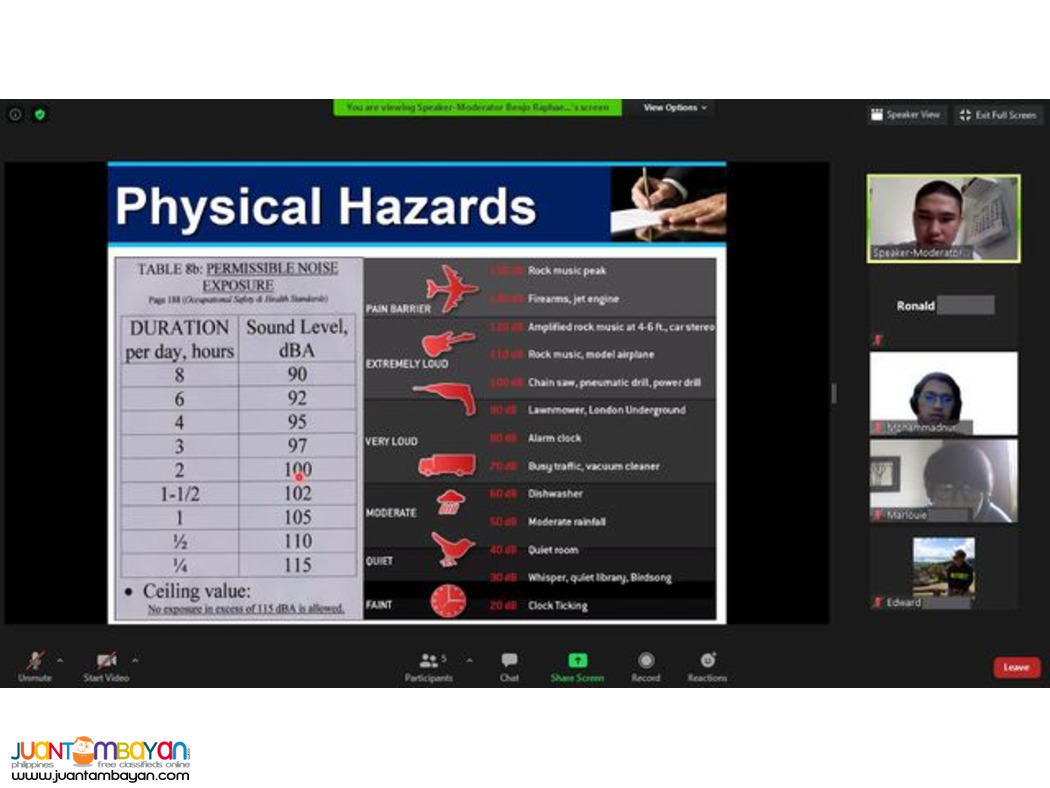 COSH Training DOLE PCAB Accredited AMO STE Safety Officer Training