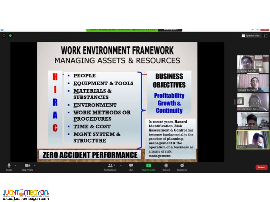 BOSH SO2 Training DOLE Accredited Safety Officer 2 BOSH Training